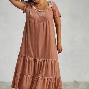 Anthropologie Velvet Empire Waist MIDI Dress